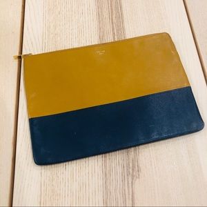 Céline Solo Two Tone Lambskin Leather Clutch